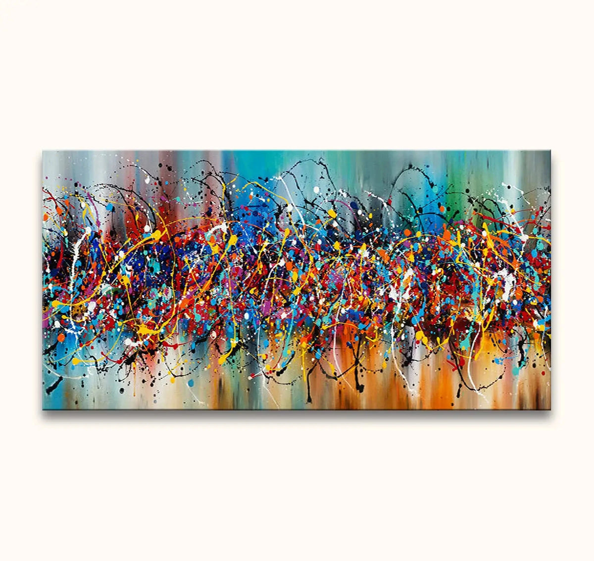 Large Hand-Painted Abstract Oil Canvas Wall Art - Unframed Modern Bedroom Decor