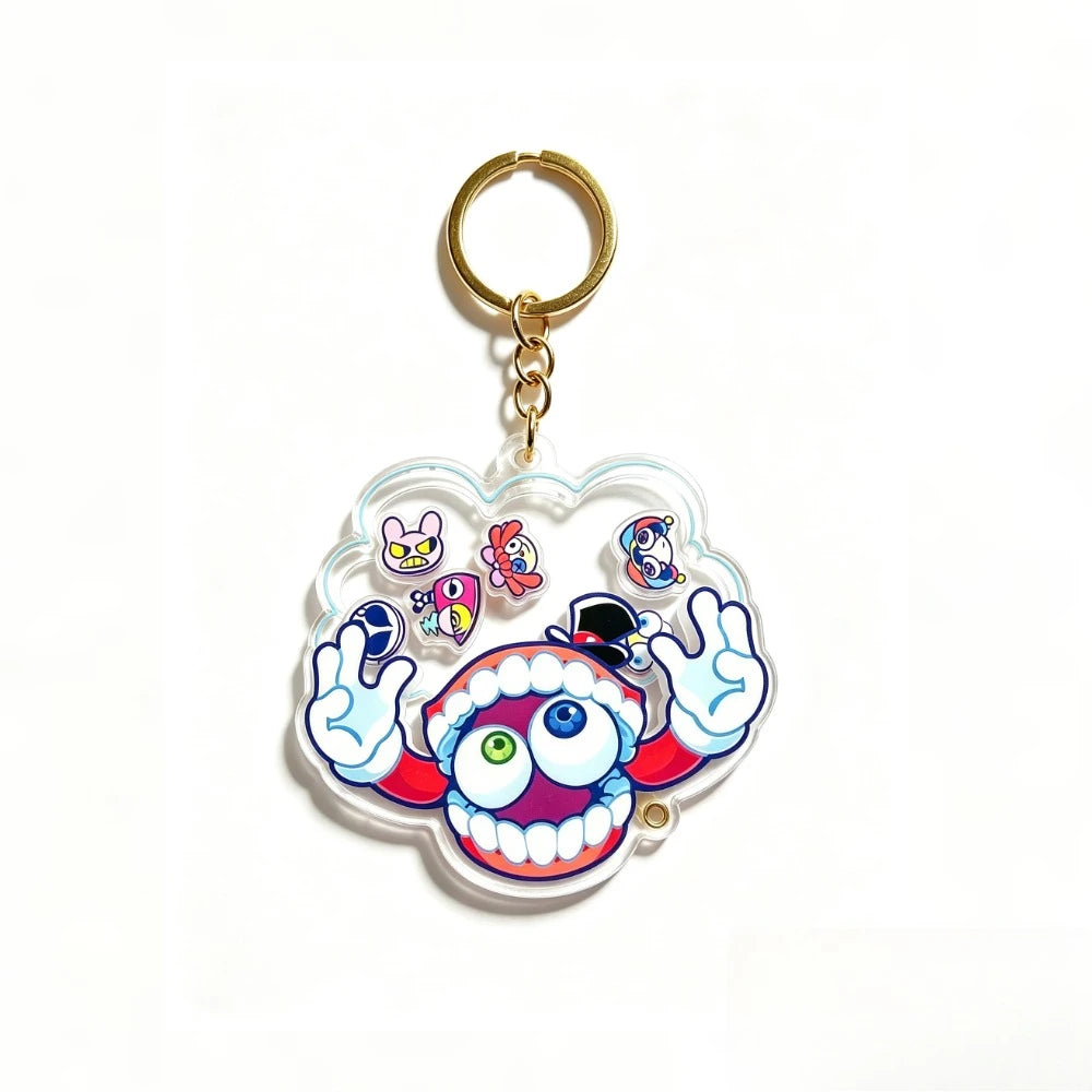 Anime The Amazing Digital Circus Pomni & Jax Acrylic Shaker Keychain Bag Charm