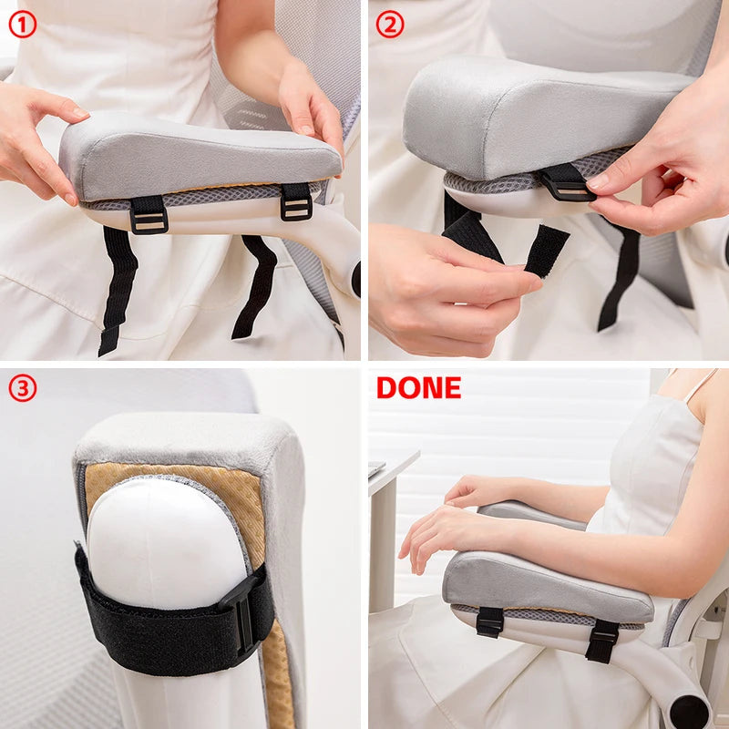 Office & Gaming Chair Armrest Pad Support Cushion - Adjustable Foam Pillow