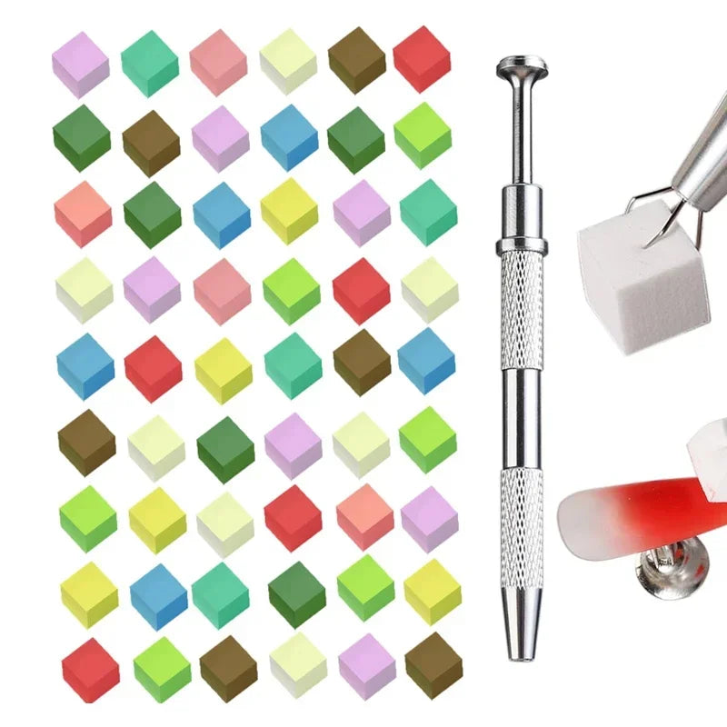 50Pcs Nail Art Sponge Set with Gradient Brushes and Manicure Tools