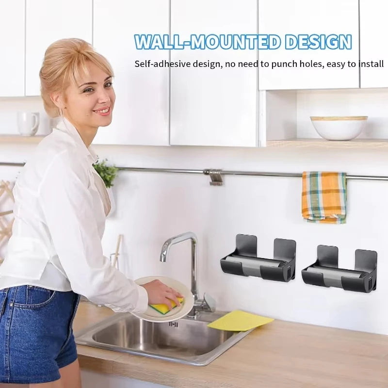 Wall-Mounted Trash Bag Holder Storage Box - Plastic Organizer for Kitchen