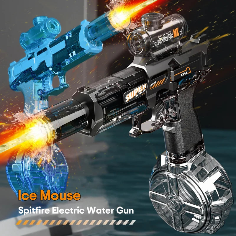 Electric Water Gun Automatic Squirt Blaster for Summer Outdoor Play - Kids & Adults
