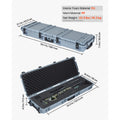 Lockable Waterproof Rifle Case with Foam Interior and Wheels - IP67 Dustproof & TSA Approved