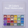 Watercolor Paint Set with Metallic, Glitter, Shimmer Colors - Portable Art Kit