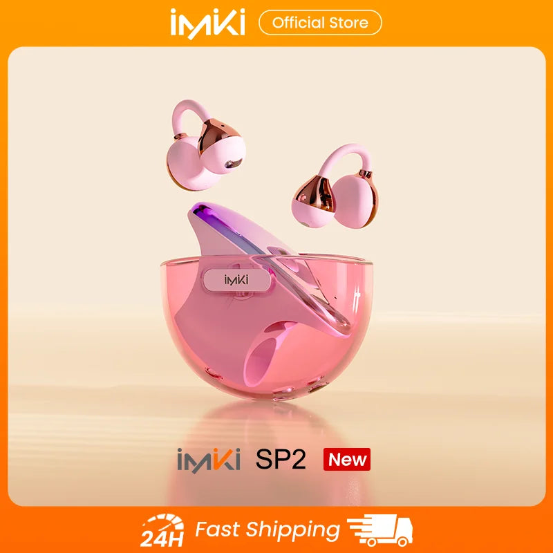 Open Ear Clip-On Sports Earbuds Wireless Bluetooth 6.0 Waterproof Headphones