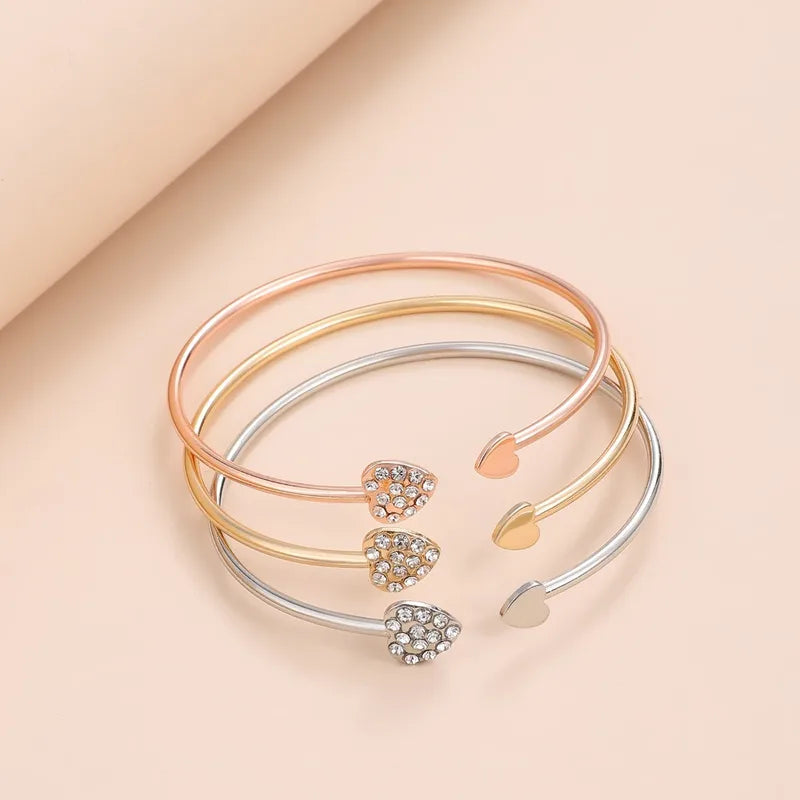 Creative Heart Opening Bracelet Set for Women – Lucky 8 Zircon Jewelry Charm Gift