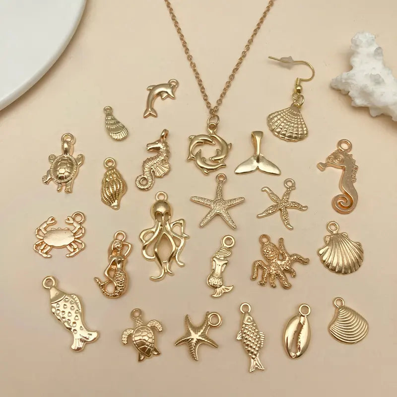Mixed Ocean Shell Charm Pendants for DIY Earrings 20/50/100pcs