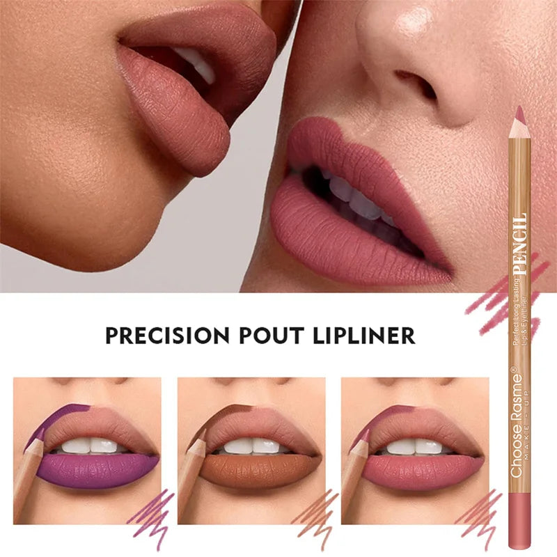 12-Color Waterproof Matte Lip Liner Set - Long-Lasting Non-Transfer Lip Makeup