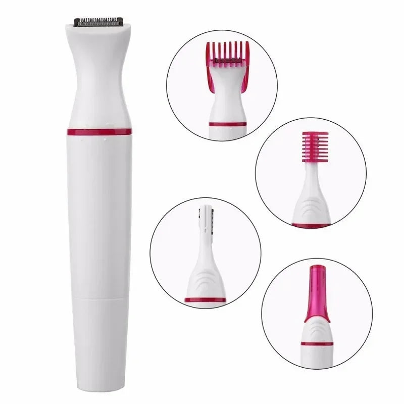 Women's 5-in-1 Hair Removal Epilator & Trimmer Set - Face Bikini Body Shaver