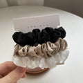 4PCS Small Silk Hair Scrunchies Set for Women and Girls - Elastic Ponytail Holders