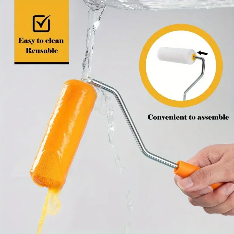 Mini Foam Paint Rollers Set - Durable 10PCS 100mm White Sponge Roller Covers for Painting & Decorating