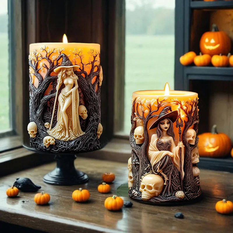 Halloween Witch Candle Mold Silicone DIY Resin Plaster Candle Making Kit