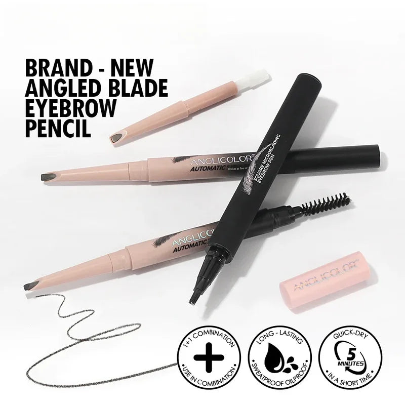 Waterproof 3D Dye Eyebrow Pencil Set - Long Lasting, Anti-Smudge, Natural Finish