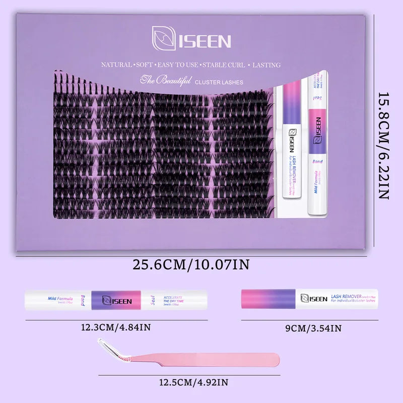 DIY Lash Clusters Kit with Bond, Seal, Tweezer & Remover - Multiple Colors