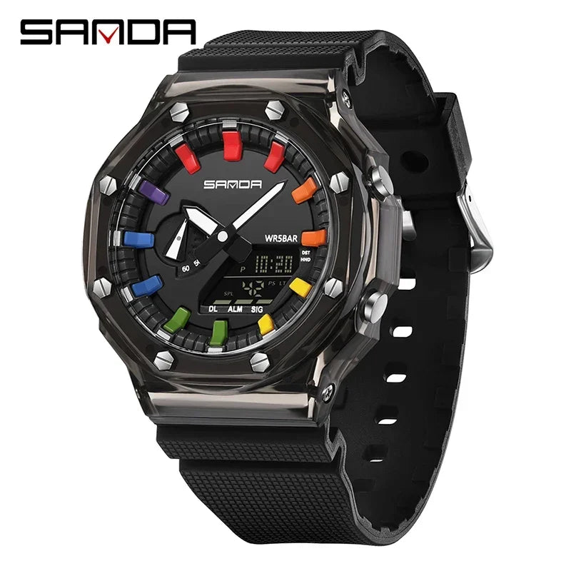 LED Digital Outdoor Military-Style Wristwatch with Alarm & Stopwatch
