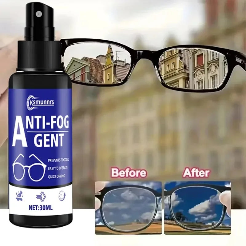 Anti-Fog Spray for Glasses and Goggles - Long-Lasting Clear Vision Solution