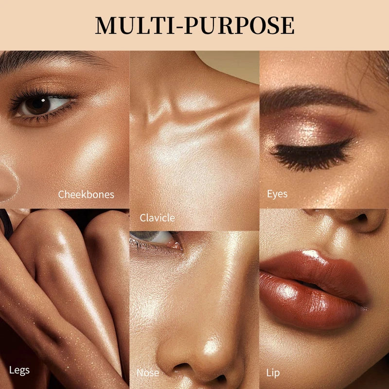Waterproof Highlighter Powder - Silky Glow Makeup Contouring & Illuminator