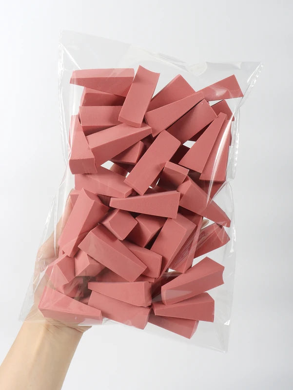 Set of 50 Colorful Makeup Sponges - Latex-Free Small Wedge Applicators