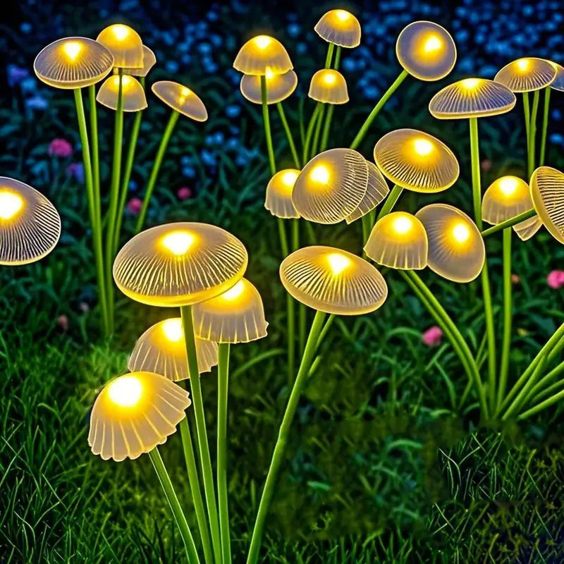 Solar-Powered Mushroom Garden Lights - Outdoor Ambient Lawn Stake Decor