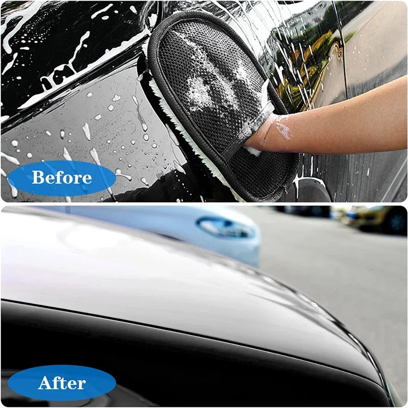 Car Cleaning Sponge Glove Set Microfiber Washing Mitts for Automotive & Home