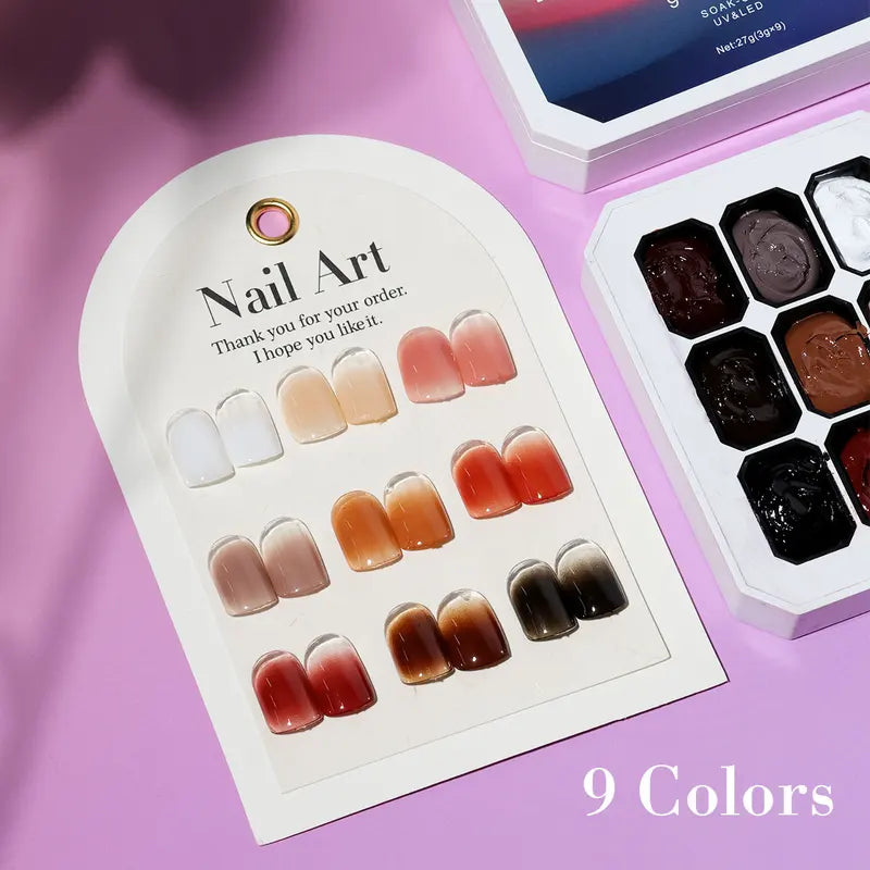 Gradient Painting Gel Nail Polish Kit for DIY Nail Art - Quick-Dry & Long-Lasting