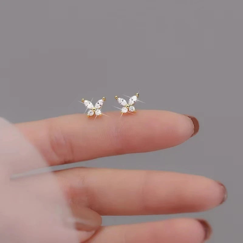 Mini Candy Flower Earrings for Women Hypoallergenic Stud Jewelry Gold & Silver