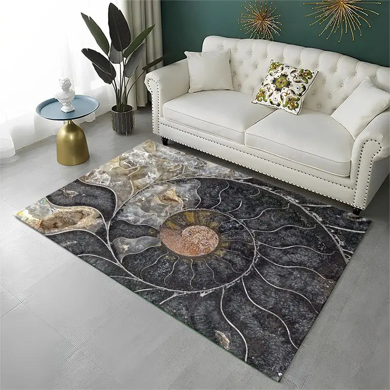 Ancient Dinosaur Fossil Area Rug Non-Slip Durable Carpet for Living Room Bedroom Home Decor