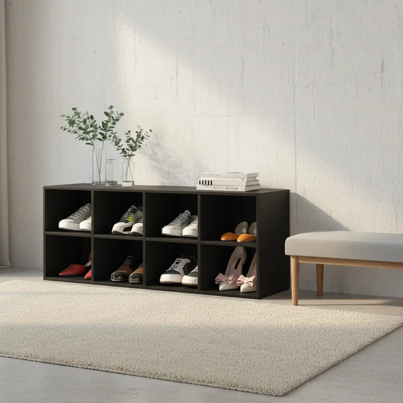 8-Cubby Shoe Organizer Bench with 500 Lbs Weight Capacity - Entryway Storage
