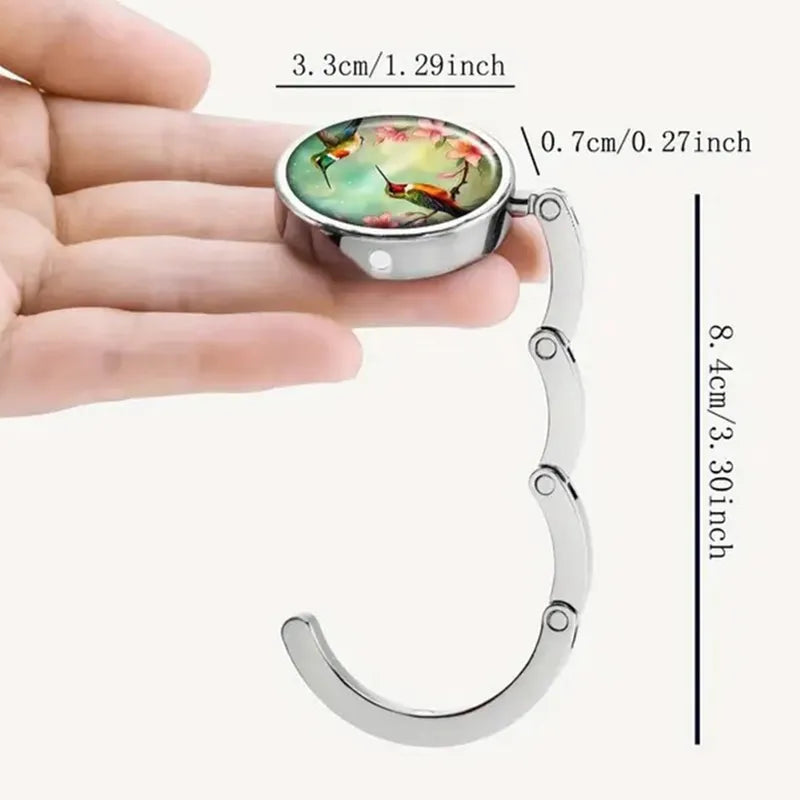 Multi-Pattern Foldable Bag Hook for Tables & Bags - Portable Ring Rack
