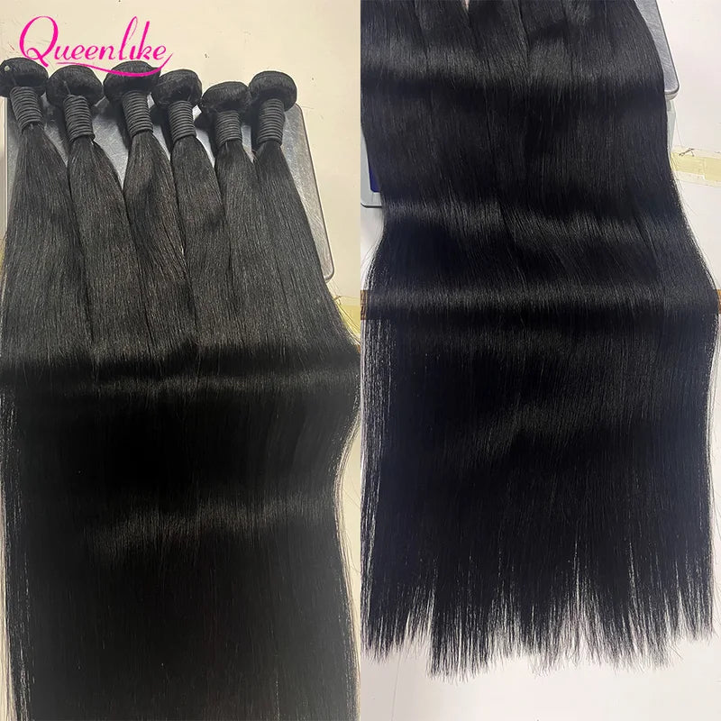 Human Hair Extensions 30 Inch Brazilian Straight Weave Bundles - Multiple Lengths
