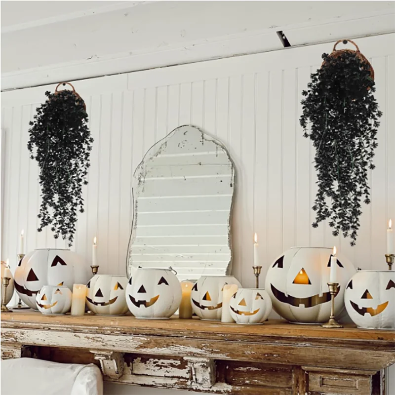 Artificial Vines 2-Pack UV-Resistant Hanging Plants for Indoor & Outdoor Home Decor