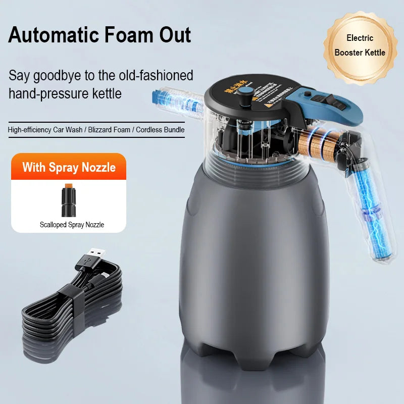 Electric Foam Sprayer Car Wash & Home Cleaning - Handheld Snow Foam Cannon