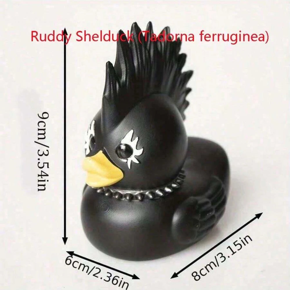 Gothic Punk Rock Duck Resin Statue Halloween Decor Animal Sculpture Home Ornament