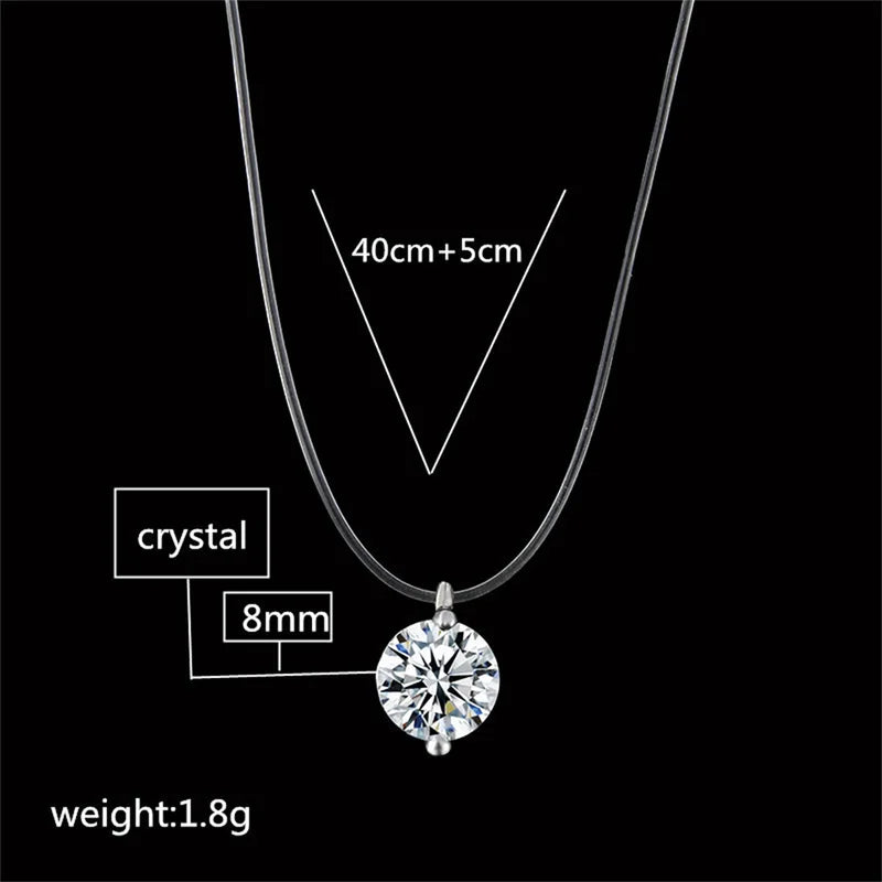 Minimalist Crystal Necklace for Women - Transparent Zircon Choker Jewelry