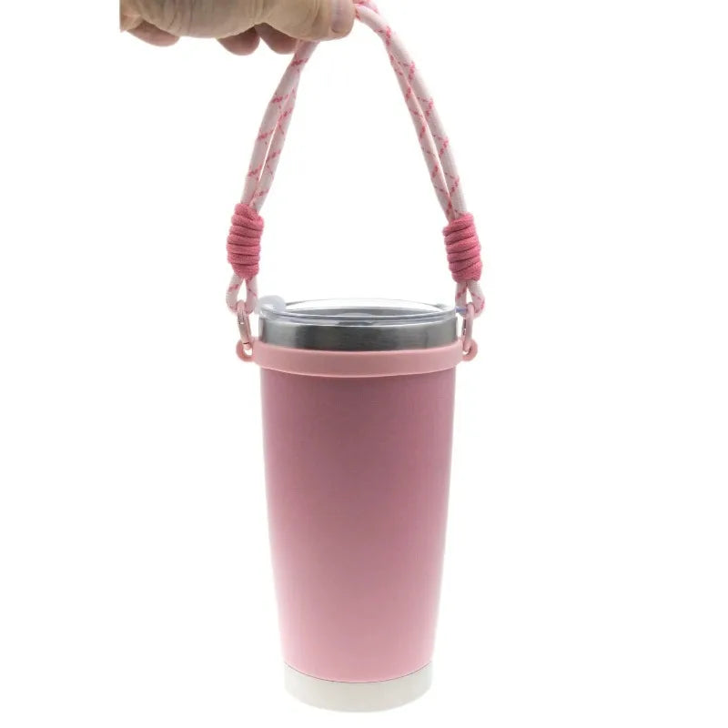 Universal Silicone Water Bottle Handle Strap - Portable Carrier for 8-40oz Bottles, Hiking & Camping Accessory