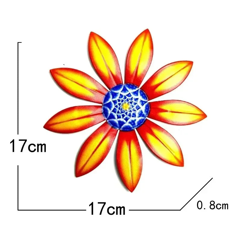 Metal Flower Wall Decor Sculpture - Modern Outdoor Garden & Home Decoration