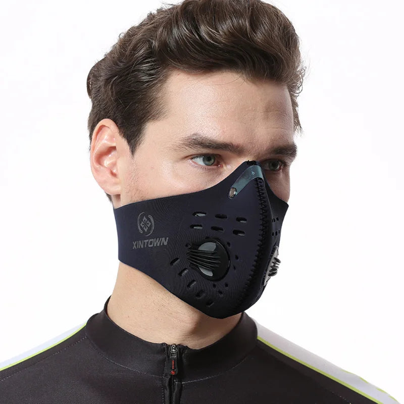 Reusable Outdoor Dustproof Face Mask with Activated Carbon Filter for Men