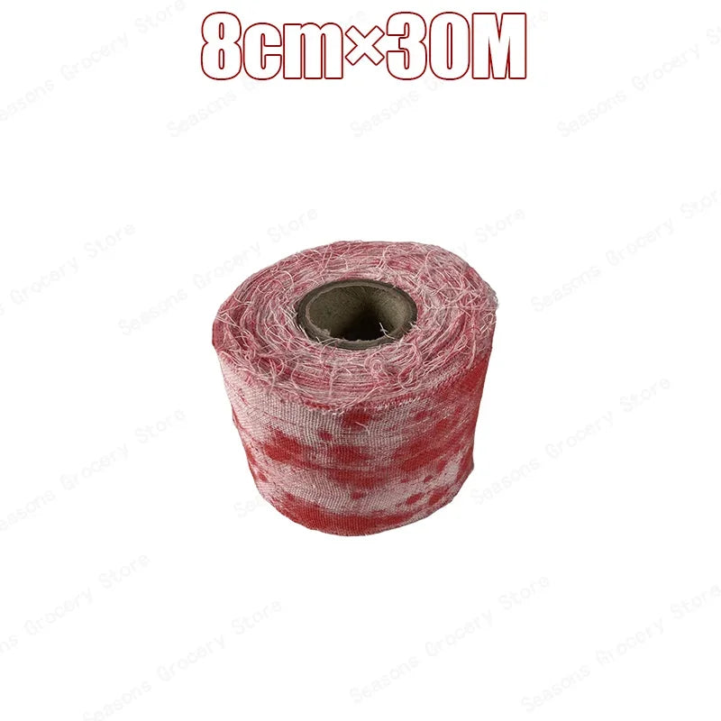 Halloween Bloody Bandage Roll Fake Blood Gauze Wrap for Zombie Mummy Costume Party DIY Decor