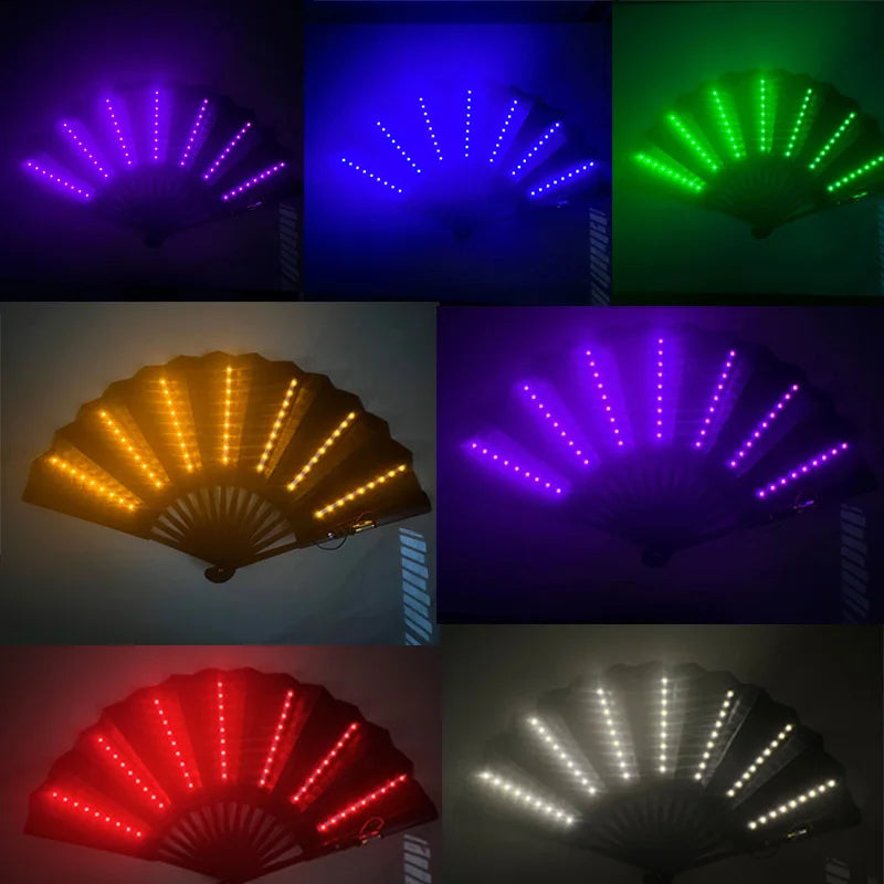 Glow Folding LED Fan Dancing Light for Parties Raves Halloween Christmas