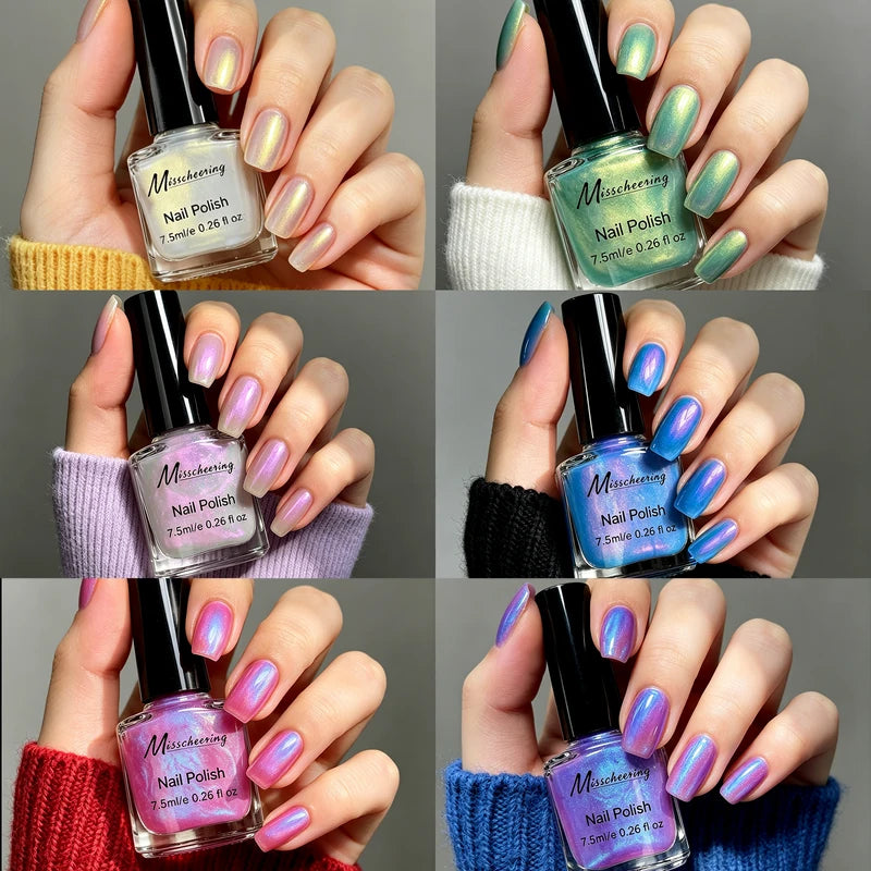 Water-Based Pearlescent Nail Polish - 7.5ml Long Lasting Quick Dry DIY Manicure