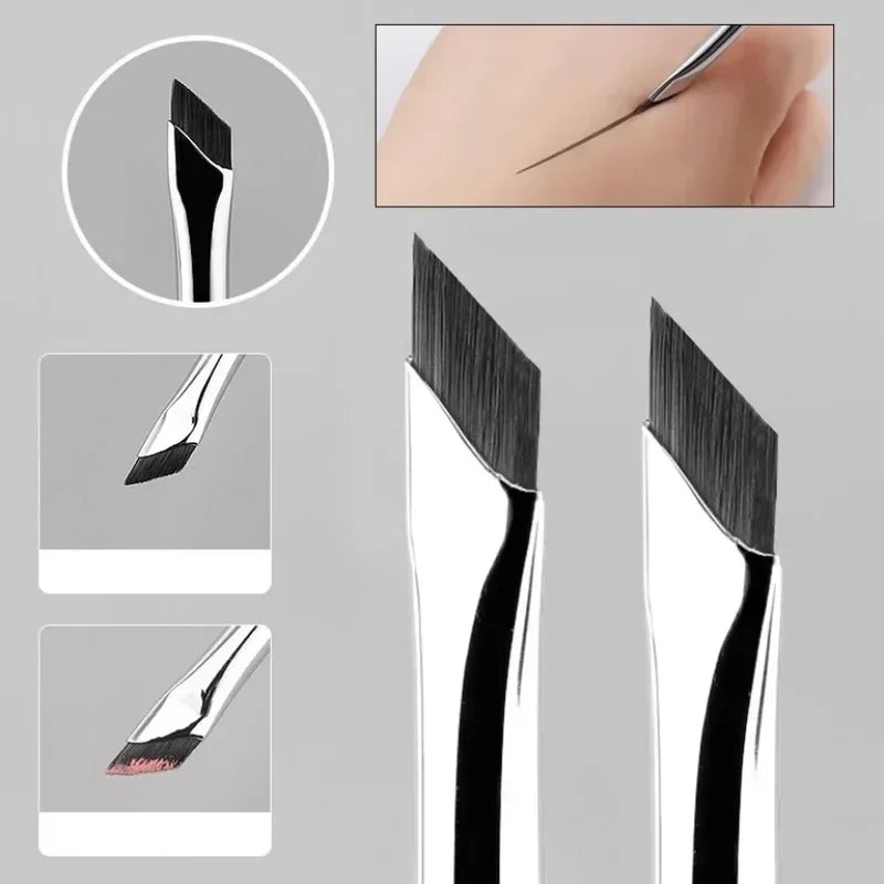 Precision Eyeliner and Eyebrow Makeup Brush - Ultra Thin Flat Angle Detail Tool
