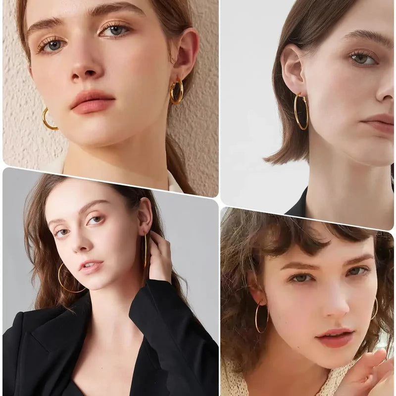 Lightweight Hoop Earrings Set for Women - Hypoallergenic & Stylish Jewelry