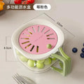 2-in-1 Double Layer Fruit Drain Basket with Foldable Handle Food Strainer