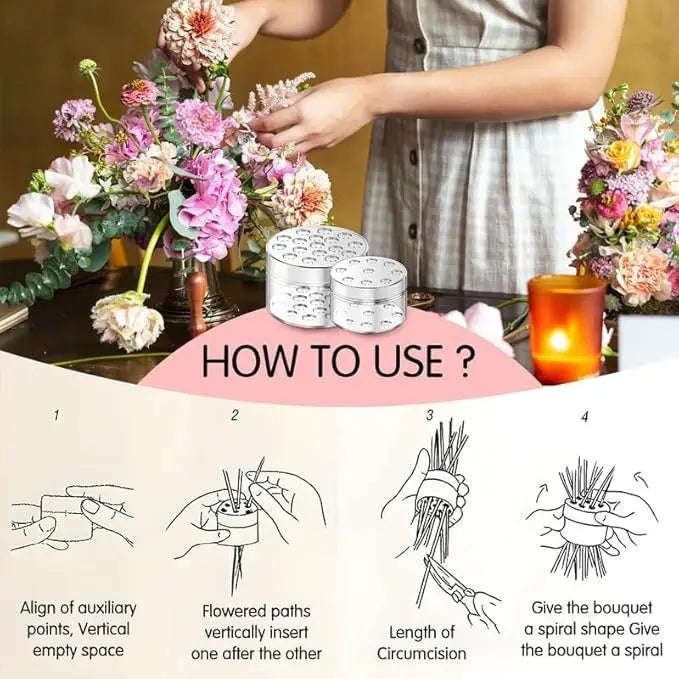 2pcs Spiral Flower Stand Ring Acrylic Floral Support DIY Bouquet Holder