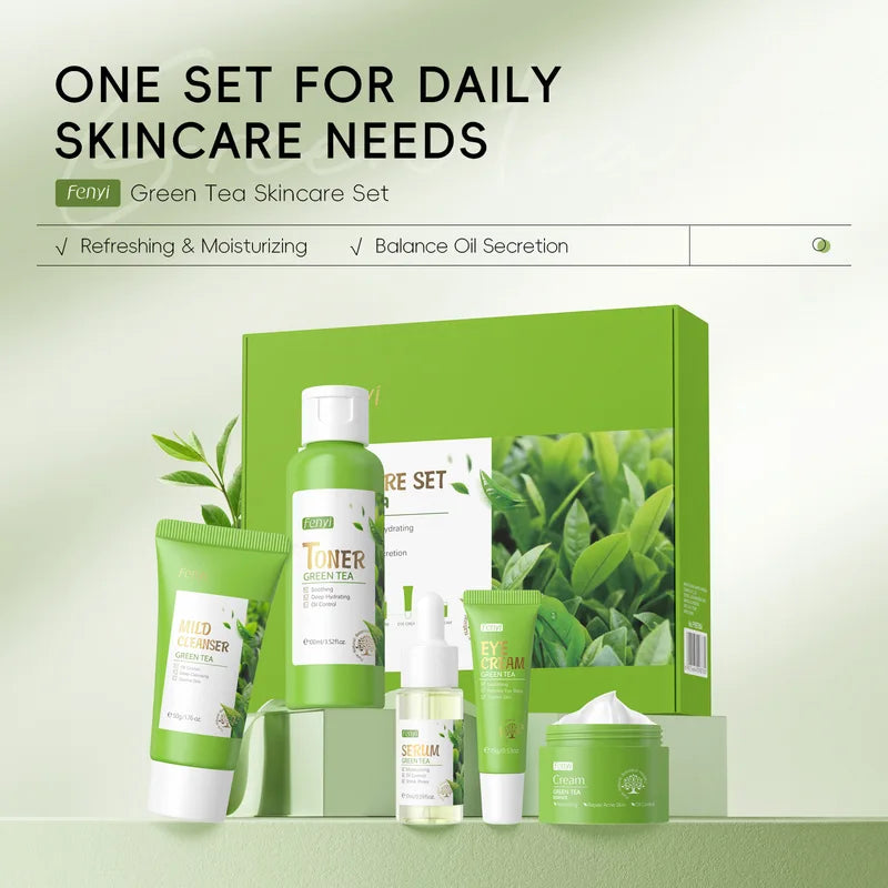 Skin Care Set 5pcs Facial Cleanser Toner Serum Moisturizer Eye Cream Kit