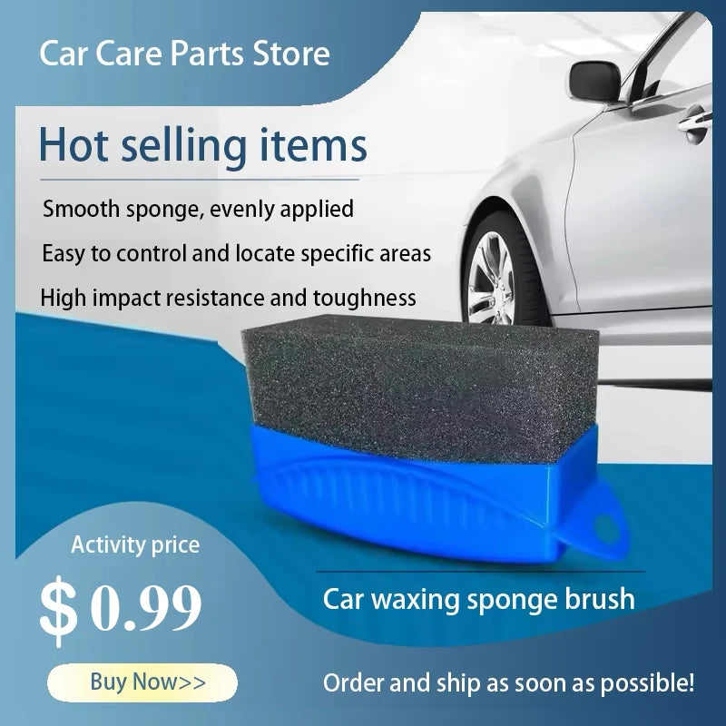 Car Tire Cleaning Sponge Brush with Cover - Polishing, Washing & Detailing Tool