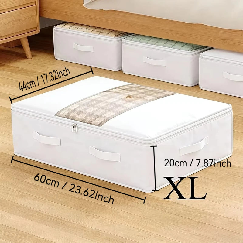Large Storage Organizer Bag with Transparent Windows - Heavy-Duty Non-Woven Fabric