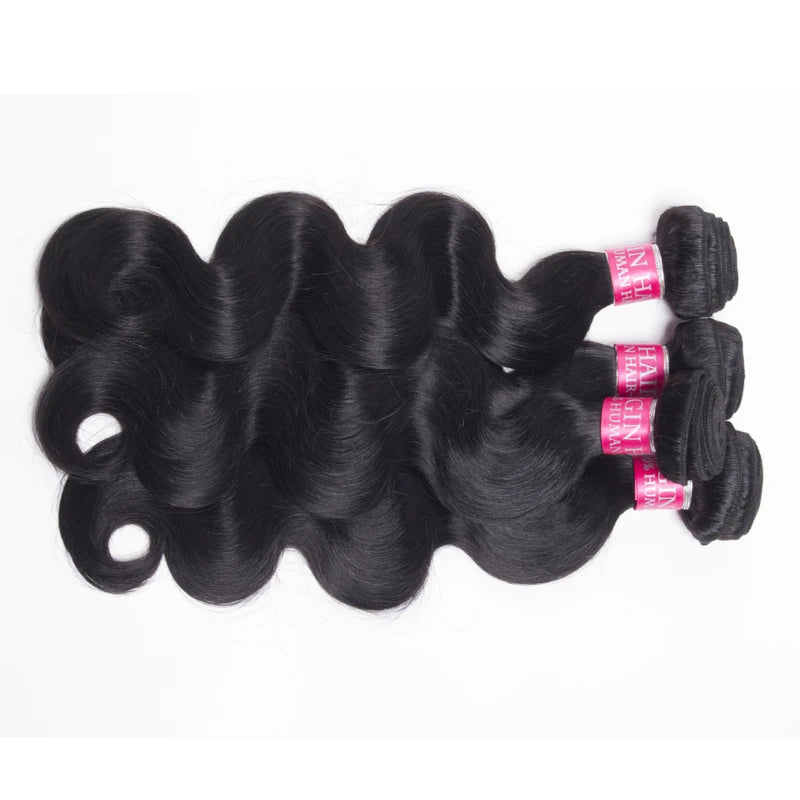 Human Hair Extensions - Body Wave Brazilian Remy Hair Bundles Natural Black
