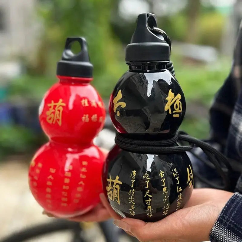 Child Gourd Water Bottle 750ml Retro Chinese Design Leakproof Travel Hydration