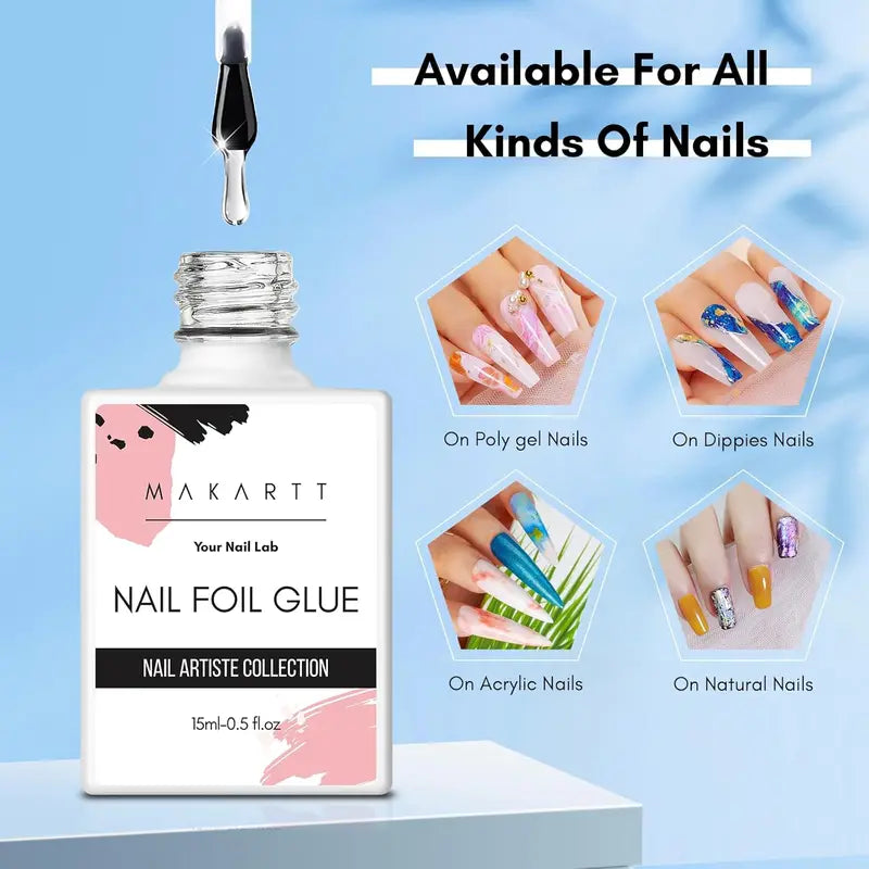 Nail Foil Transfer Gel with Strong Adhesion for Nail Art & DIY, 15ML